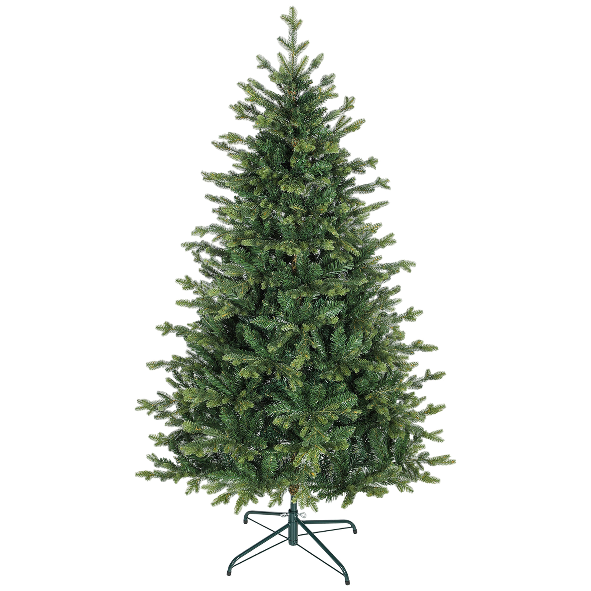 Sapin de Noël artificiel H.180cm épicéa grand réalisme 1660 branches piètement métal pliable vert