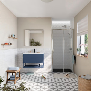 TEX BB Porte de douche 100x195cm coulissante anticalcaire avec profilés chrome brillant  (TEXDBB100CRT-SET)