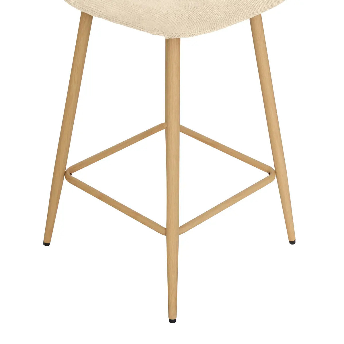 Chaise Haute de Bar Roka en Tissu Beige clair L42xP48xH93 cm