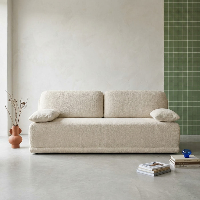 Banquette convertible 3 places bouclette NELSON