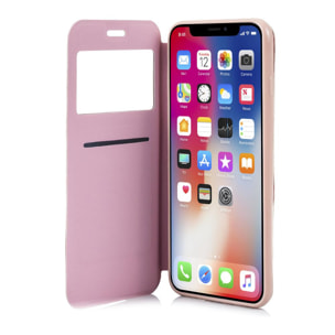 FUNDA LIBRO CON VENTANA CIERRE MAGNÉTICO IPHONE X