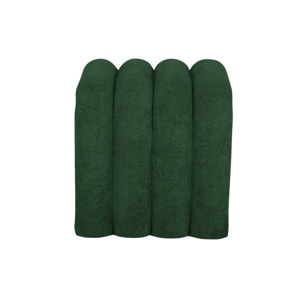 Set de 2 poufs contemporains en tissu vert foncé