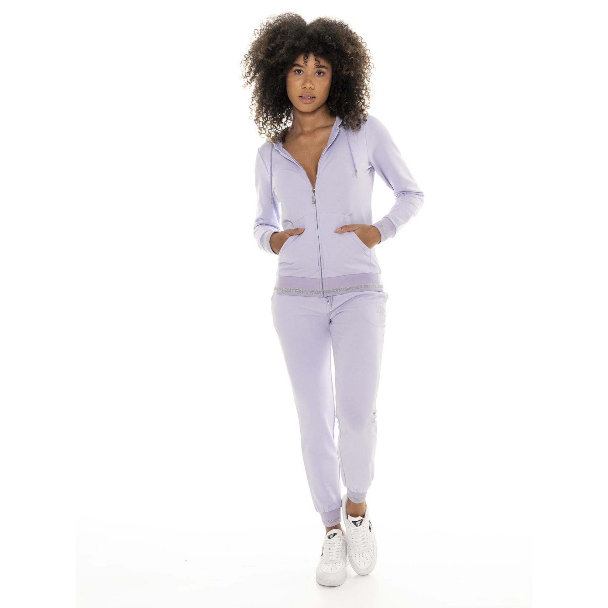 Chándal de mujer Leone Bright con capucha y joggers antisudor con cremallera