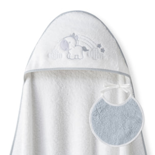 Set Capa de Baño Unicornio Nubes con Babero