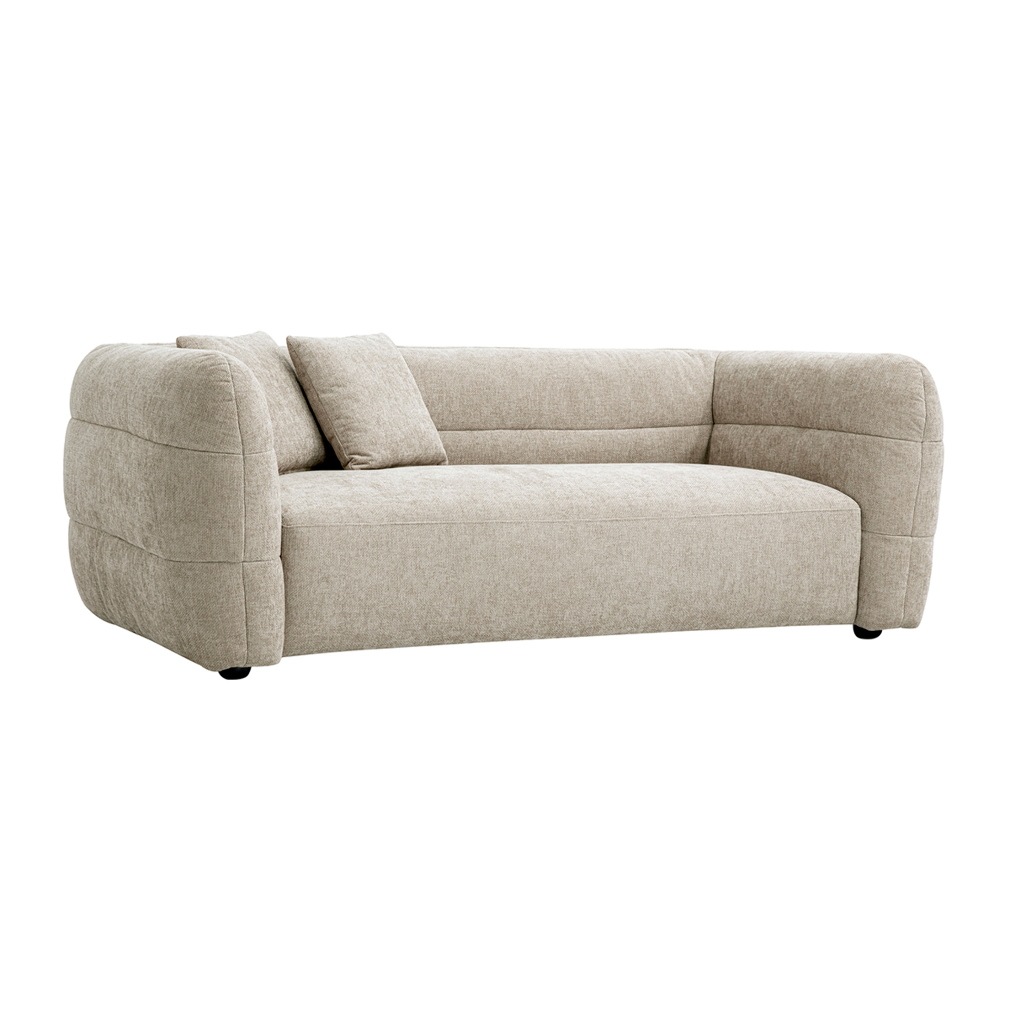 Canapé 3 places en tissu effet velours texturé beige JOYA