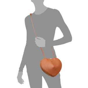 Barbaresco bolso de hombro mujer, con forma de corazón. Piel auténtica Dollaro.