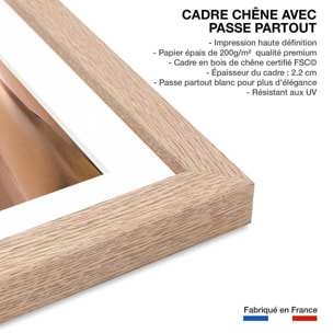 Affiche Vagues de sable Affiche + cadre en bois - Chêne