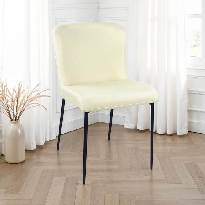 Lot de 2 chaises de salle à manger Tomasucci TRYUN, en tissu, beige, 59 × 49 × 82 cm