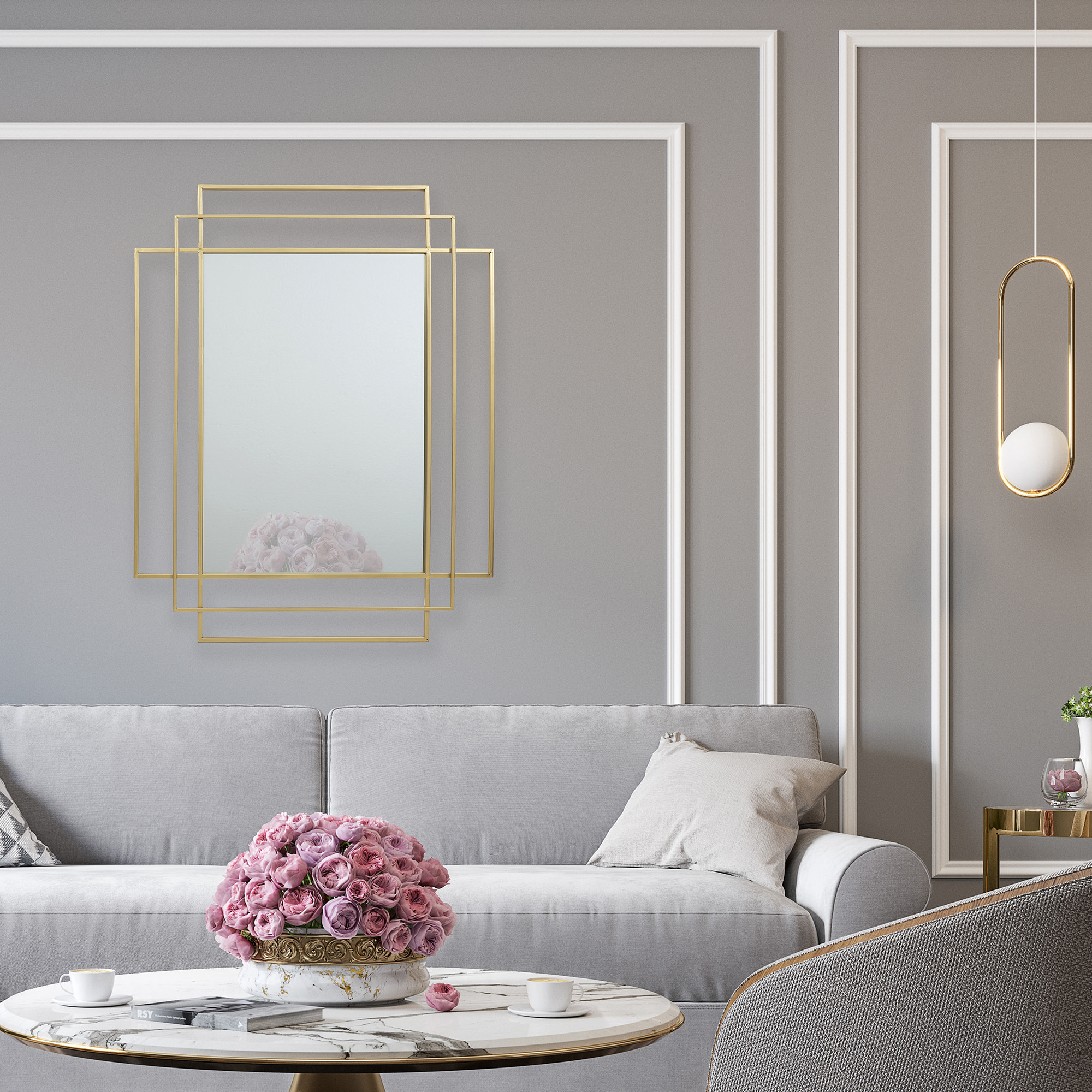 Miroir Art Deco Dore
