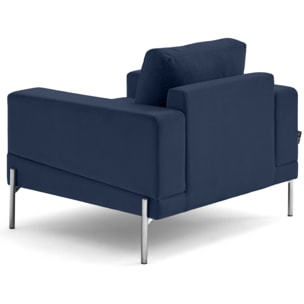 Isaure - fauteuil en velours - Bleu marine