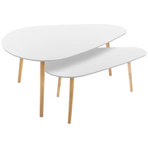 Tables gigognes "Mileo" blanc L88/98cm