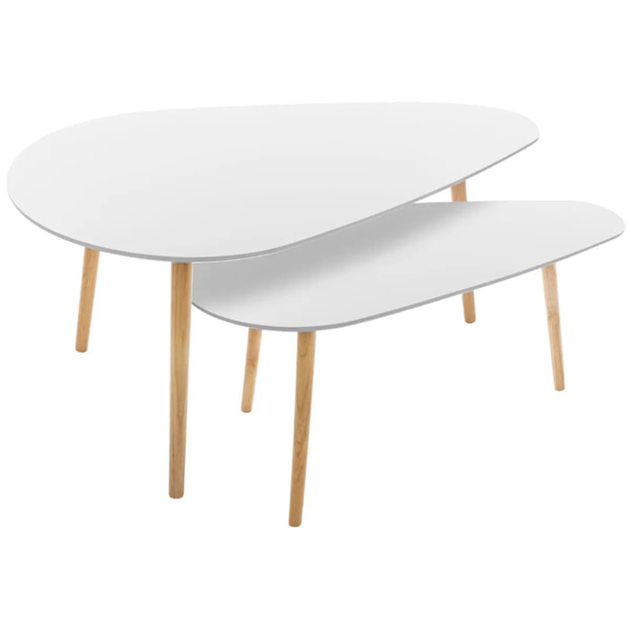 Tables gigognes "Mileo" blanc L88/98cm