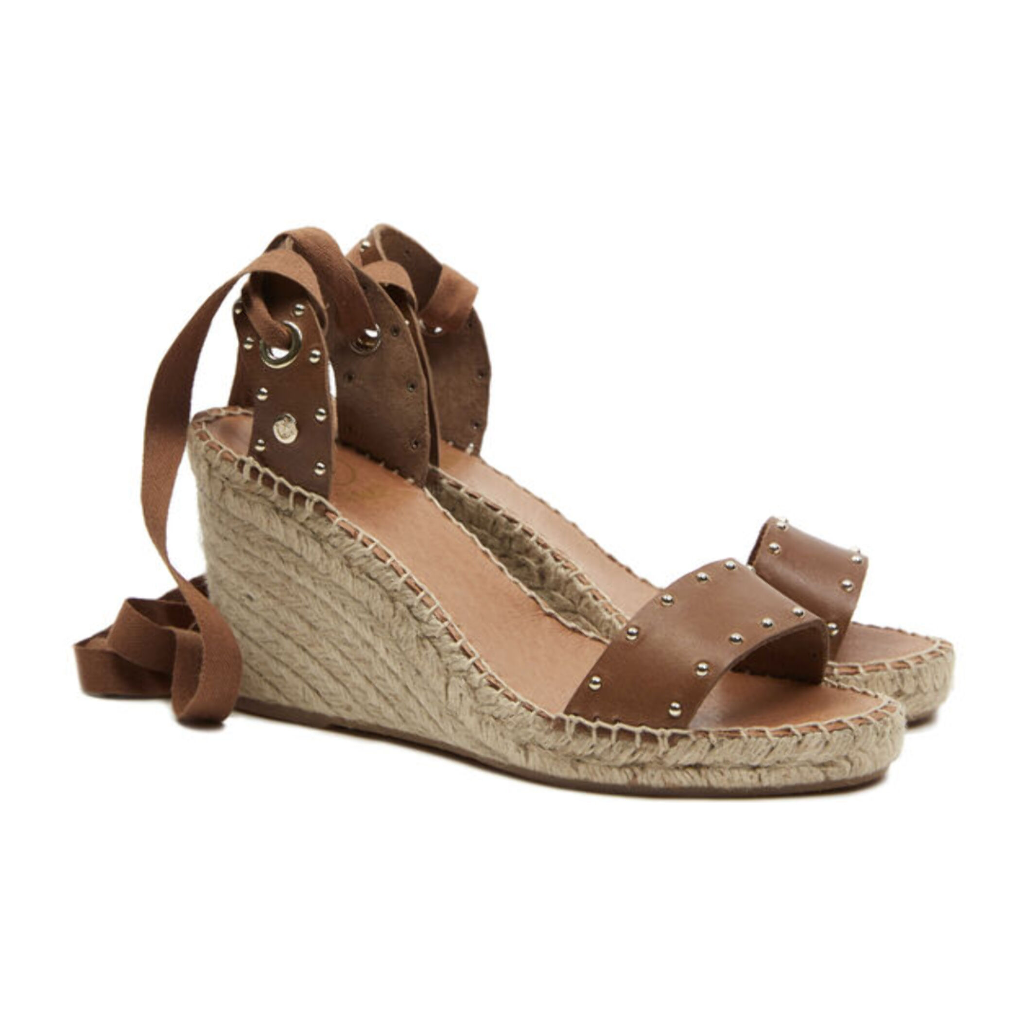 Sandalias de Cuña para Mujer - LA VALETA TINA Cuero