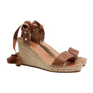 Sandalias de Cuña para Mujer - LA VALETA TINA Cuero