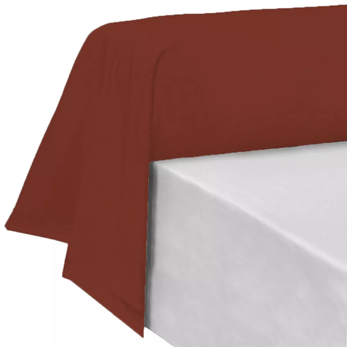 Taie de traversin percale de coton uni rouge La percale francaise grenat