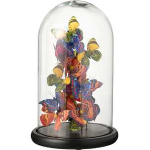 J-Line Cloche Papillons Verre/Papier Mix Large