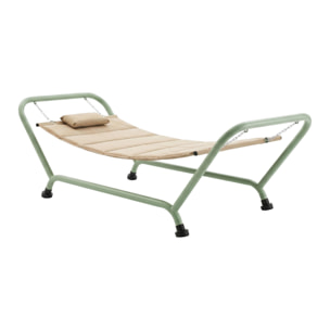 Levia - Amaca Da Giardino 233x86x95 cm Con Supporto in Metallo e Cuscino per Esterno in Tessuto Beige