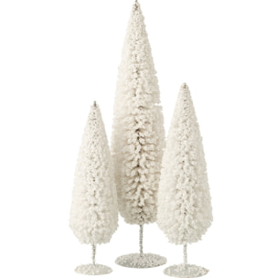 J-Line décoration sapin De Noël - plastique - blanc - large