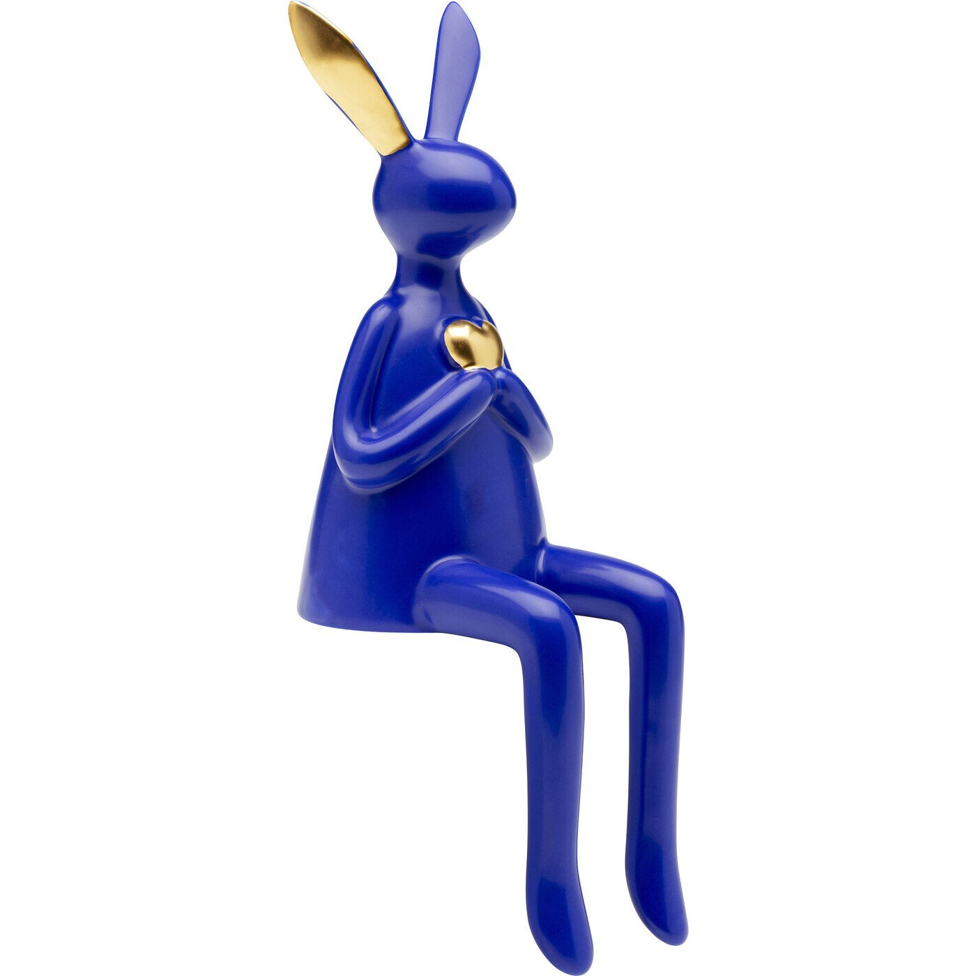 Déco lapin bleu assis coeur Kare Design