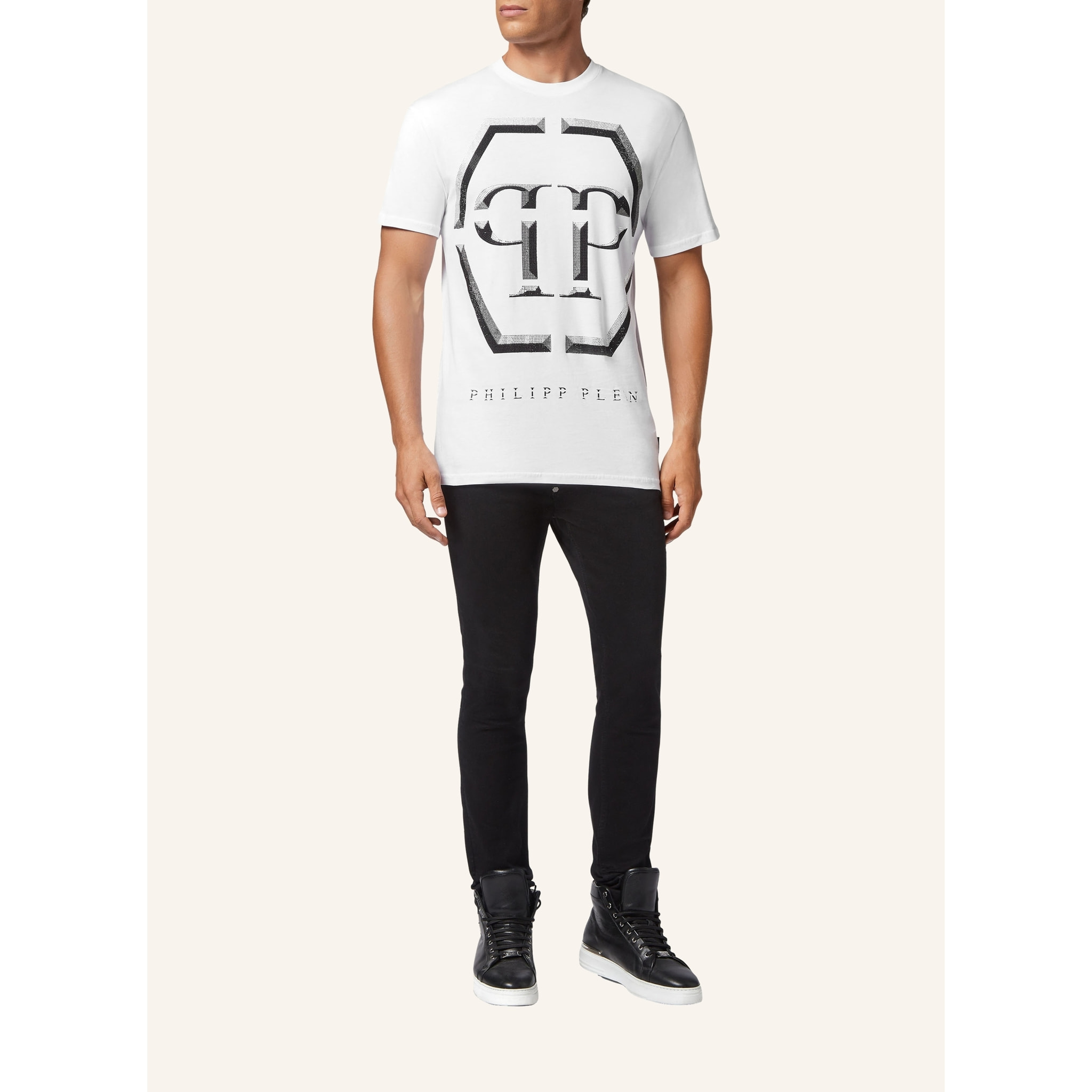PHILIPP PLEIN Camiseta de cuello redondo y manga corta