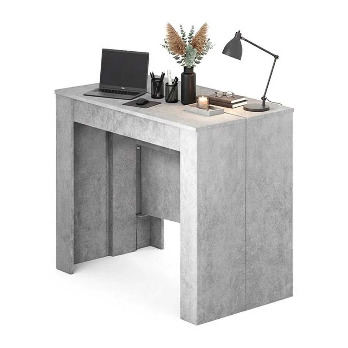 Mesa consola extensible Denis en cemento 50-235 cm Cemento