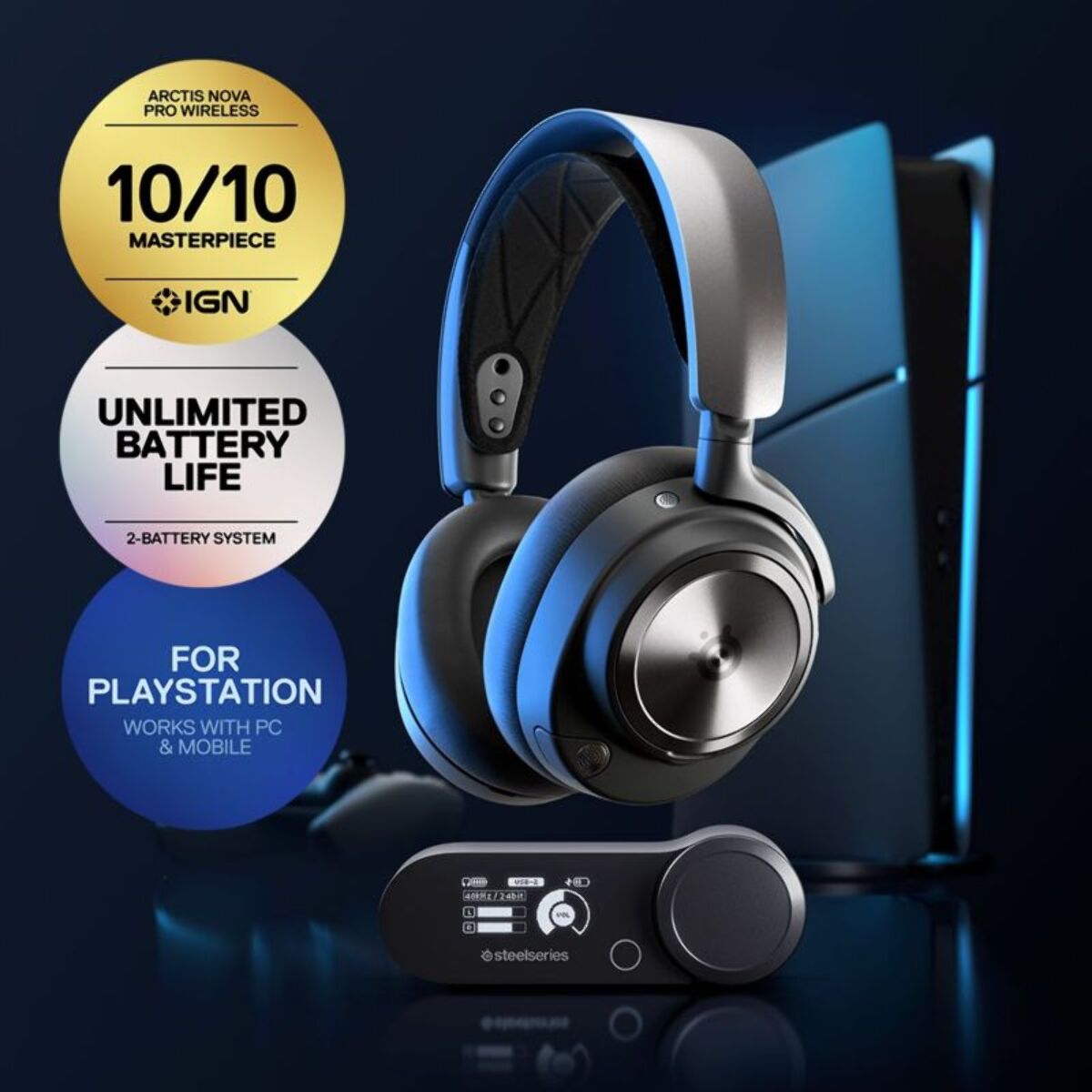 Casque gamer STEELSERIES Arctis Nova Pro Wireless PS5 PC Exclusif