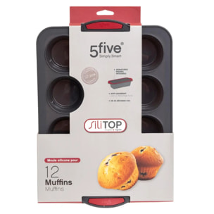 Moule 12 muffins silicone- Noirrouge Silitop