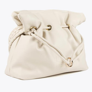 Borsa con manico effetto pelle intrecciata