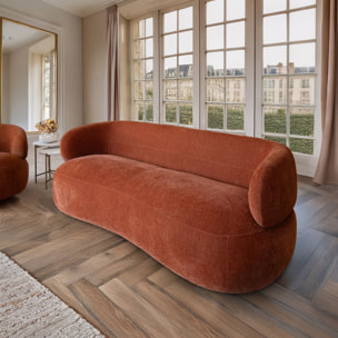 Canapé en velours texturé terracotta 2 places GLOVE