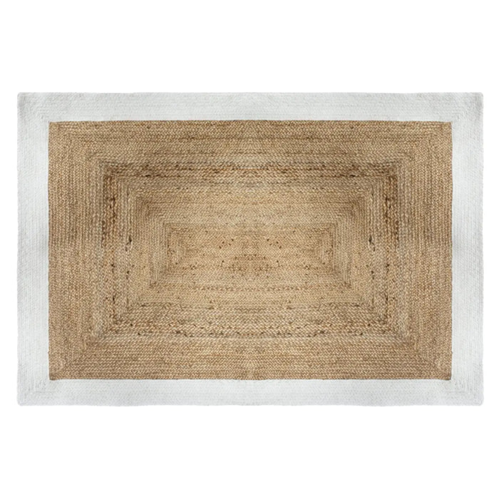 Tapis en jute bord blanc 120x170 cm