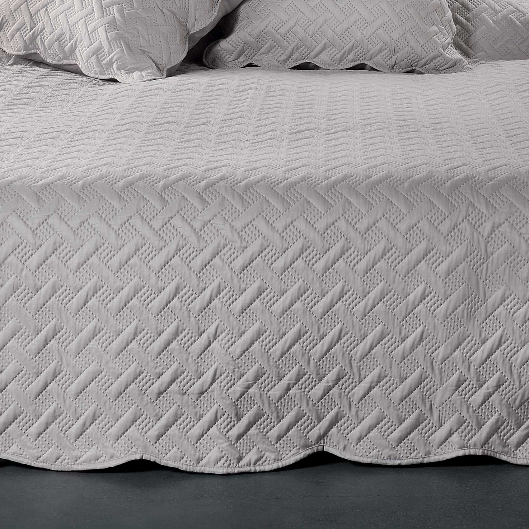 Couverture molletonné surpiquage graphique - Gris clair