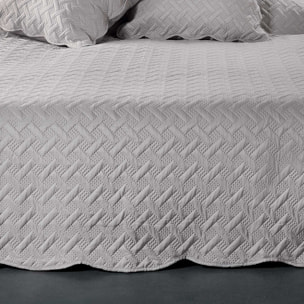 Couverture molletonné surpiquage graphique - Gris clair