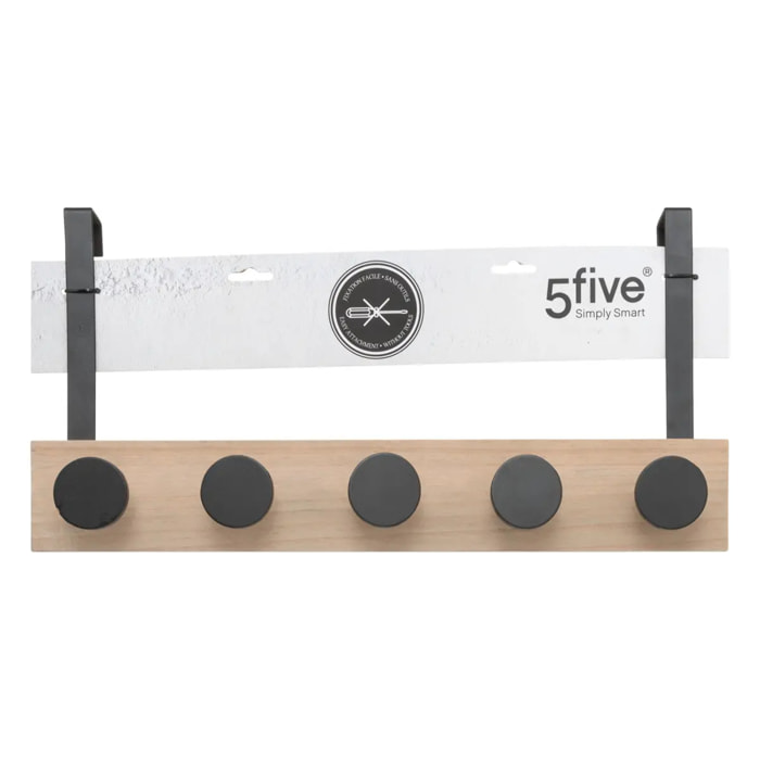 Patères accroches portes bois noir