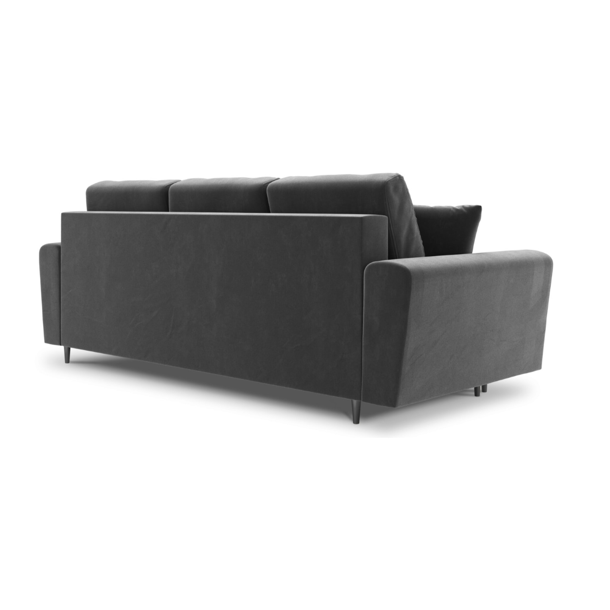 Canapé convertible avec coffre de rangement "Kyoto" 3 places en velours gris clair