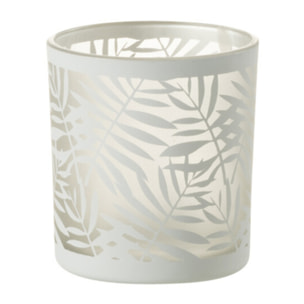 J-Line photophore Feuilles - verre - blanc - small - 3 pcs