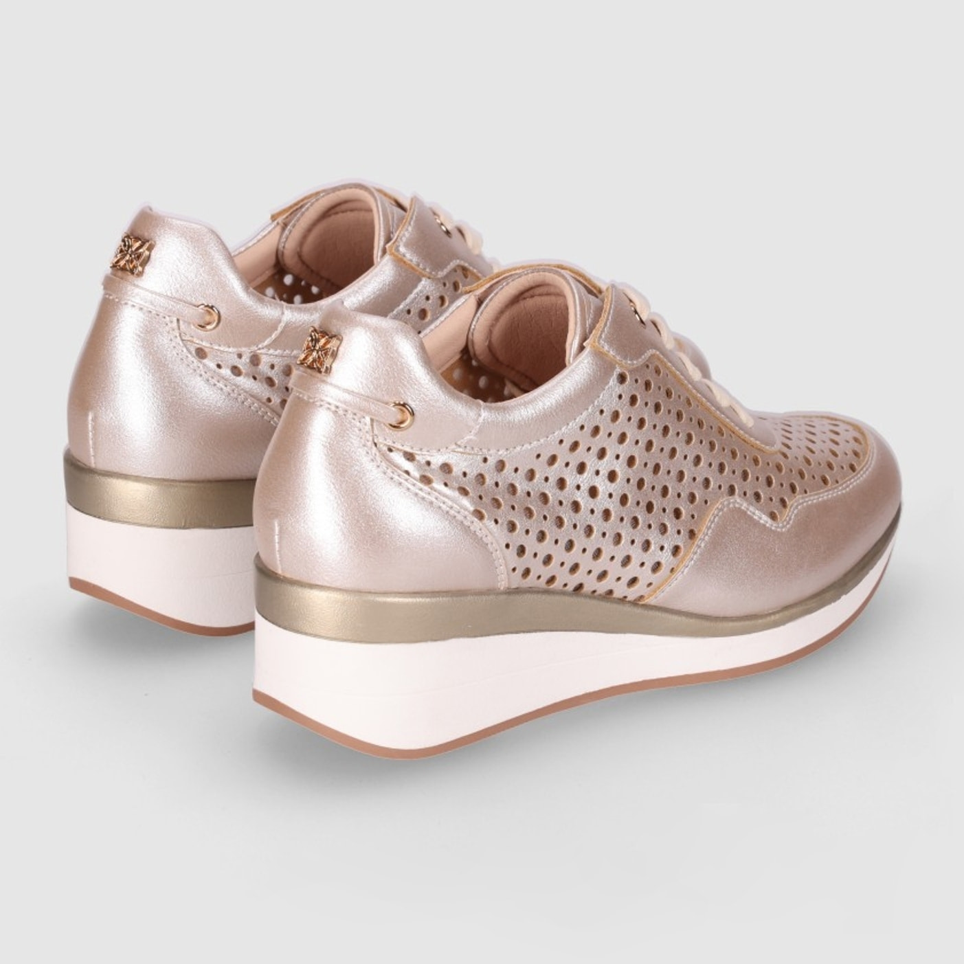 Zapatos de Piel - Platino - Tacón: 5 cm