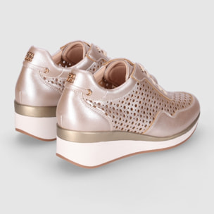 Zapatos de Piel - Platino - Tacón: 5 cm