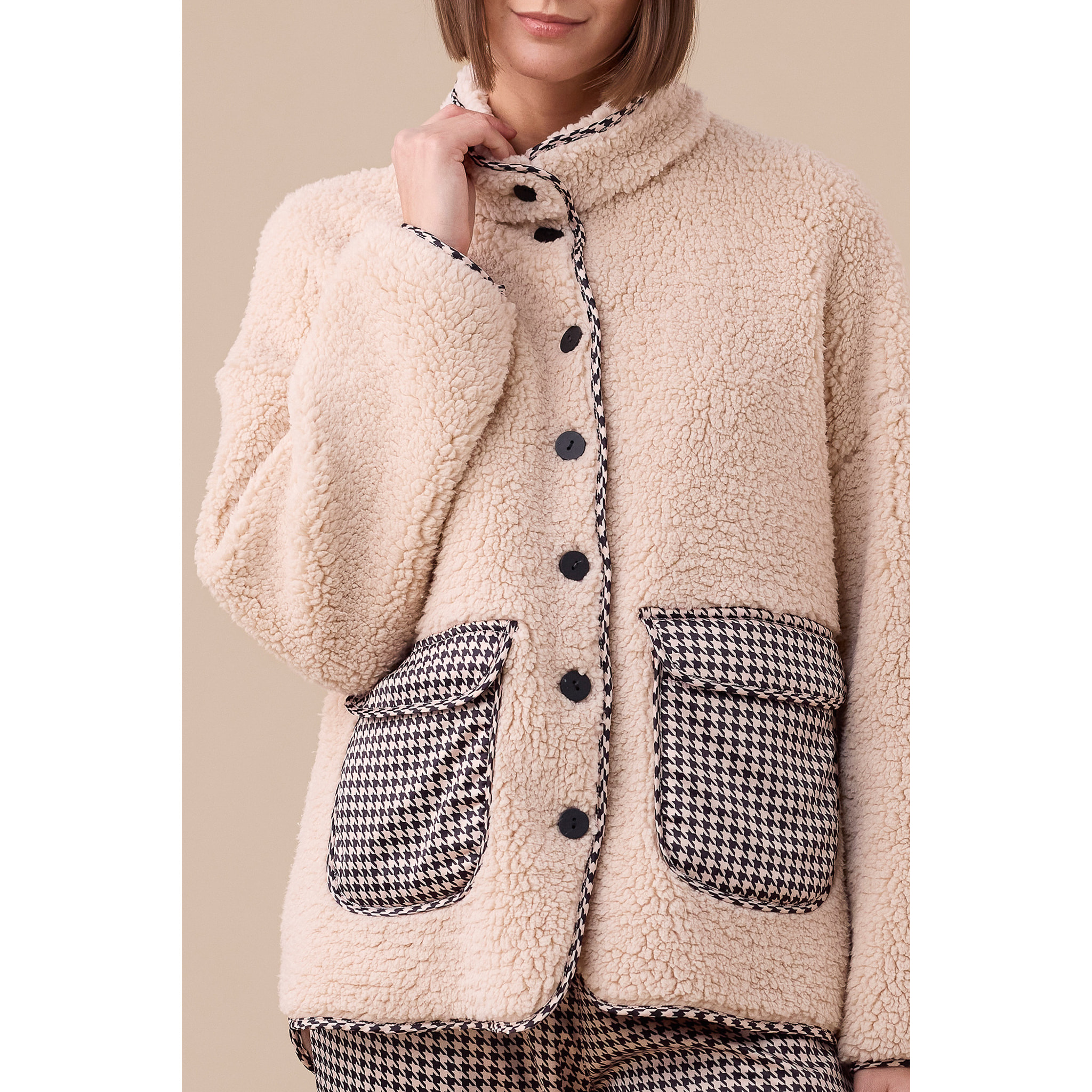 Giacca donna double face in eco-agnellino articolo sheepy Noidinotte