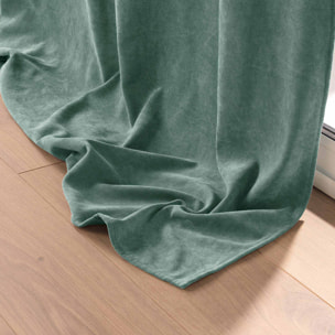 Rideau tamisant en velours uni - Sauge