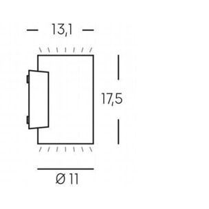 Show - Applique Cilindrico Da Parete A Led 10W+10W A Luce Calda Colore Bianco