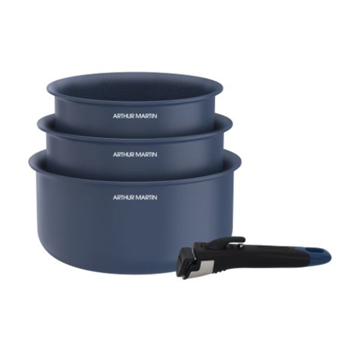Lot de 3 casseroles bleues