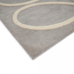Tapis salon et chambre fait à la main en laine motif seventies YOZA