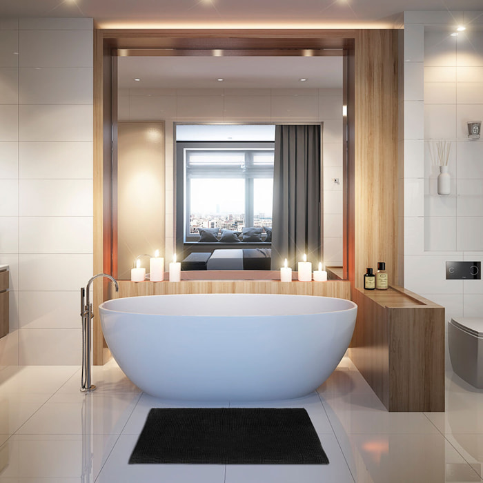Tapis de bain 50x80 cm Noir Colorama