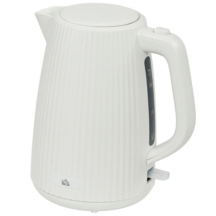 Hervidor de Agua Eléctrico 1,7 L, 2025 W, Calentador de Agua Eléctrico con Apagado Automático, Base Giratoria 360°, Filtro Antical Extraíble, Crema