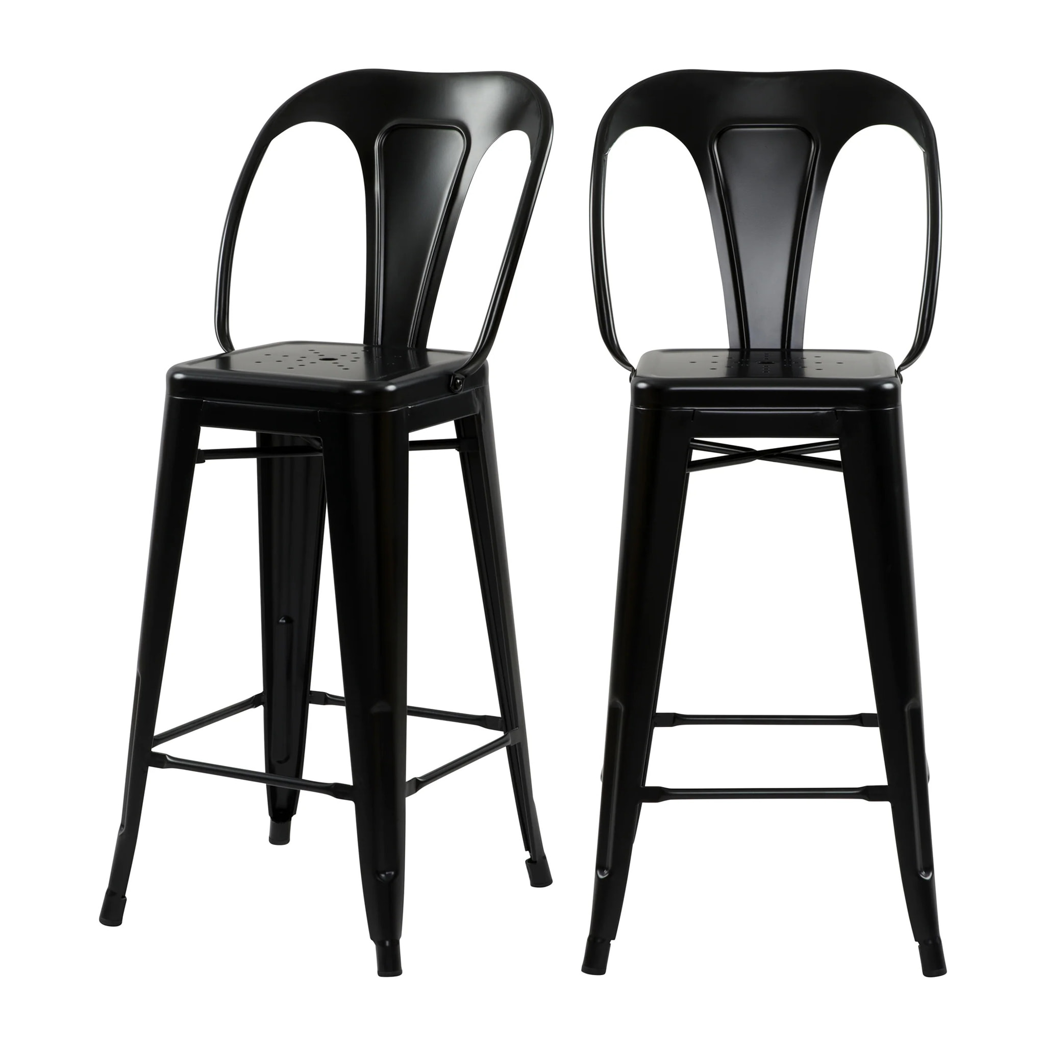Lot de 2 chaises pour îlot central 67 cm en métal noir mat - Indus