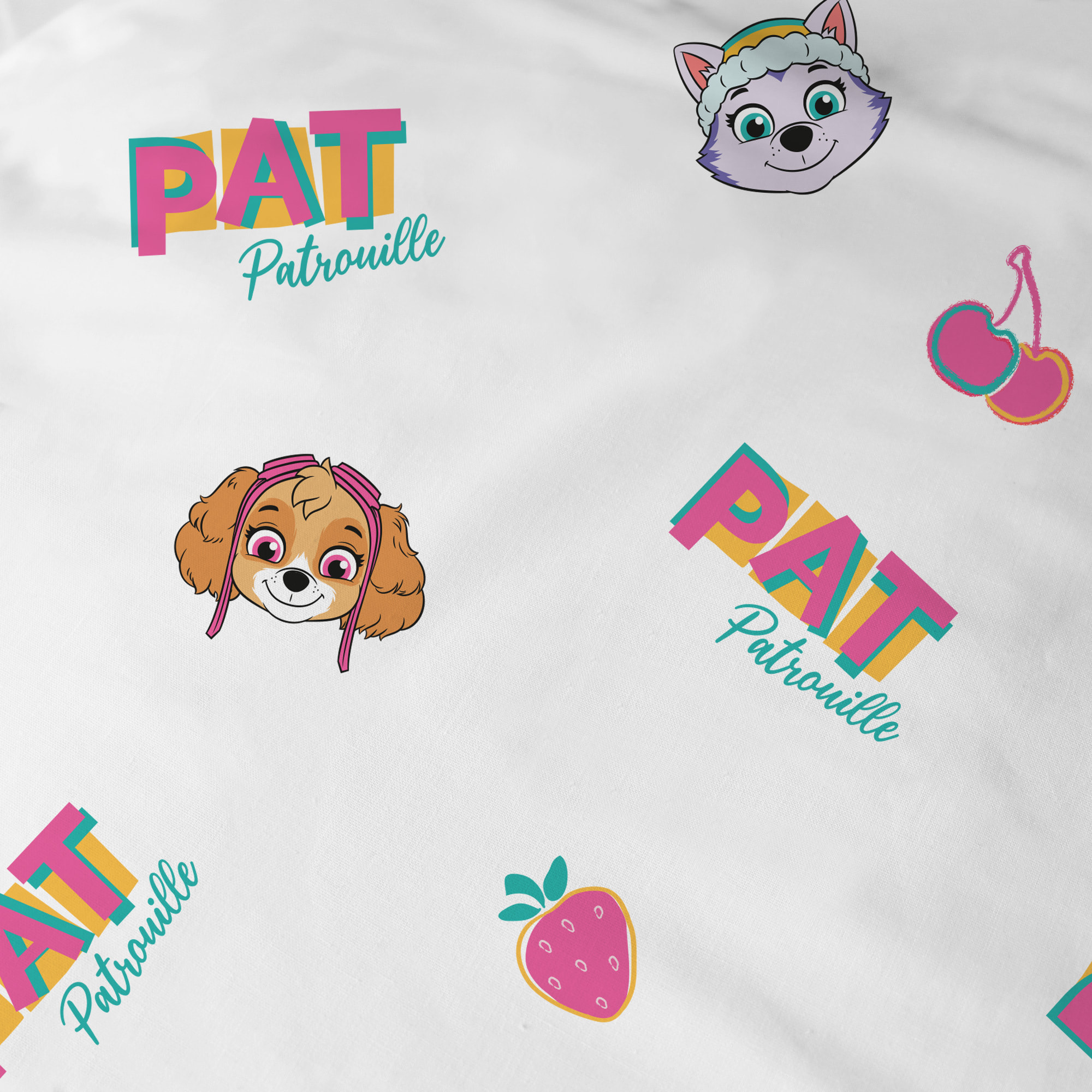 Parure de lit imprimée 100% coton, PAT PATROUILLE FRUITY