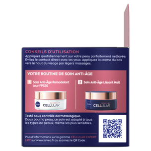 Pack de 2 - Crème anti-rides nuit NIVEA Elasticité Acide Hyaluronique Hyaluron Cellular Filler 50ml