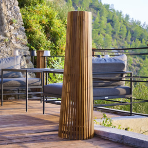 Lampadaire solaire bois TECKA H120CM