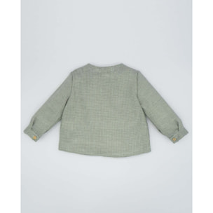 Camisa cuello mao pata gallo verde