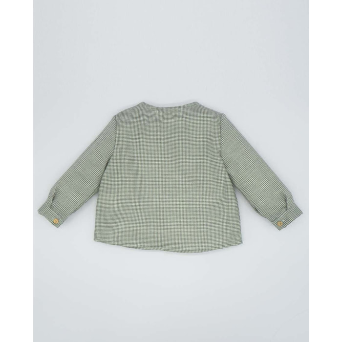 Camisa cuello mao pata gallo verde
